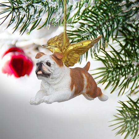 DESIGN TOSCANO Honor the Pooch: Bulldog Holiday Dog Angel Ornament JH170733